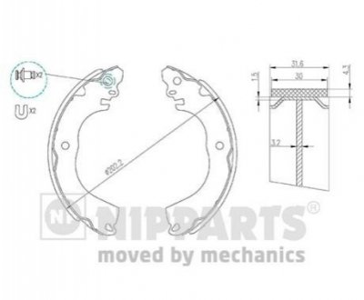 Тормозные колодки барабанные NIPPARTS N3505049