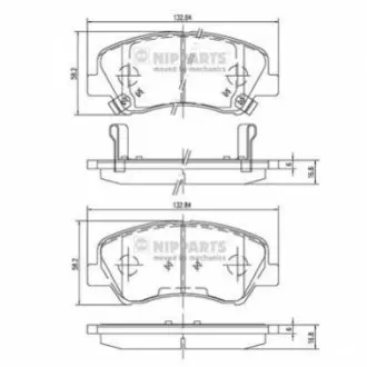 Колодки гальмівні (передні) Hyundai Accent IV/Kia Rio 10 NIPPARTS N3600550 Купити в Україні