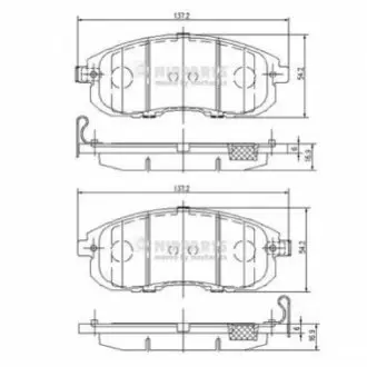 Колодки гальмівні (передні) Nissan Juke 10-/ Pulsar 13-/ Tiida 04-13 NIPPARTS N3601099