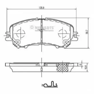 Колодки гальмівні (передні) Nissan Qashqai II/X-Trail/ Renault Kadjar 13 NIPPARTS N3601111 Купити в Україні