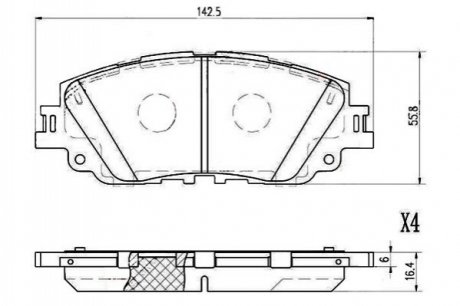 Гальмівні колодки NIPPARTS N3602155