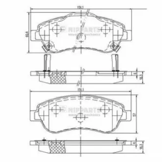 Колодки гальмівні (передні) Honda CR-V III/IV 06 NIPPARTS N3604066 Купити в Україні