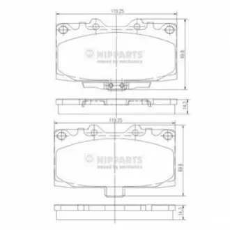 Фото Гальмівні колодки, дискове гальмо (набір) NIPPARTS (N3607022) зображення 1