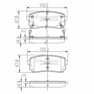 Колодки гальмівні (задні) Kia Carnival 05-15/Sorento 15 NIPPARTS N3610308