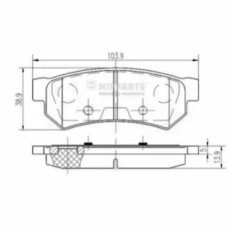 Колодки гальмівні (задні) Chevrolet Lacetti/Nubira 1.4-2.0 03-13 NIPPARTS N3610907 Купити в Україні