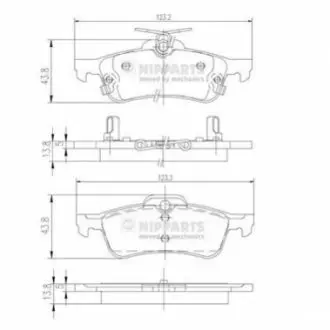 Гальмівні колодки, дискове гальмо (набір) NIPPARTS N3612036 Купити в Україні