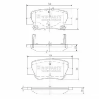 Колодки гальмівні (задні) Toyota Avensis 08-18 (з прижимною пластиною) NIPPARTS N3612042 Купити в Україні