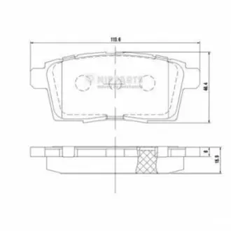 Колодки гальмівні (задні) Mazda CX-7 06-14/CX-9/Ford Edge (USA) 06 NIPPARTS N3613024 Купити в Україні