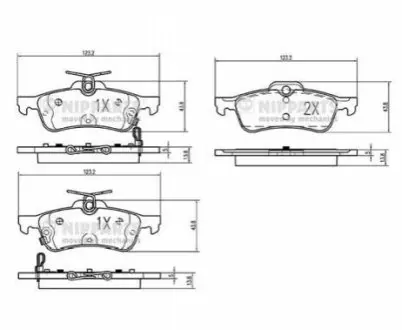 Колодки гальмівні (задні) Honda Civic IX 1.4-2.2D 12 NIPPARTS N3614022