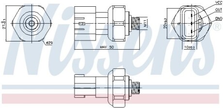 Датчик давления кондиционера TOYOTA / LEXUS NISSENS 301090