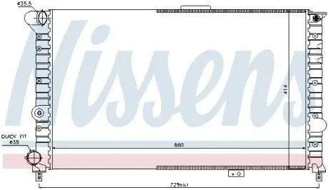 Радіатор, система охолодження двигуна NISSENS 60054