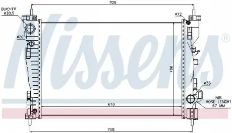 Радіатор, система охолодження двигуна NISSENS 60062
