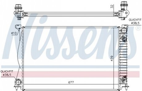 Радиатор, охлаждение двигателя NISSENS 60232A