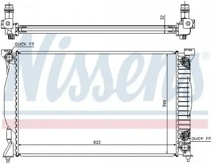 Радіатор, система охолодження двигуна NISSENS 60300A