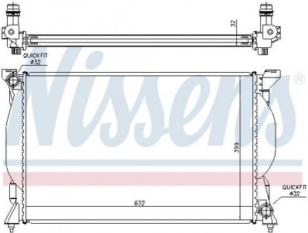 Радіатор, охолодження двигуна NISSENS 60301A