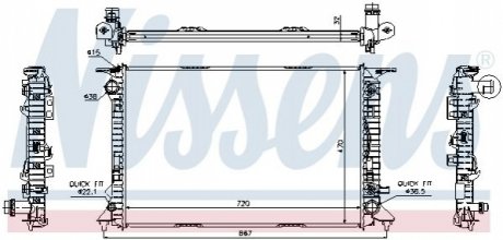 Радіатор, охолодження двигуна NISSENS 60324