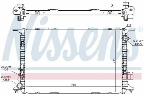 Радіатор, система охолодження двигуна NISSENS 60326 Купити в Україні