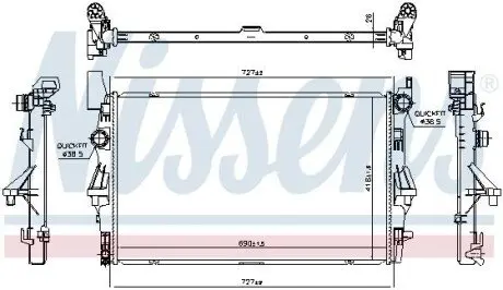 Фото 1 — Радіатор, система охолодження двигуна NISSENS (606021) Фото Радіатор, система охолодження двигуна NISSENS (606021) зображення 1