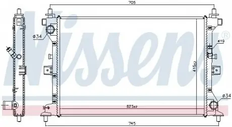 Радіатор, система охолодження двигуна NISSENS 606148
