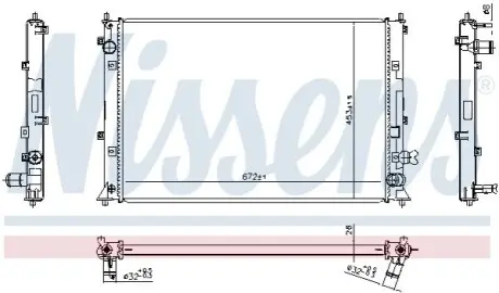 Радіатор, система охолодження двигуна NISSENS 606297 Купити в Україні