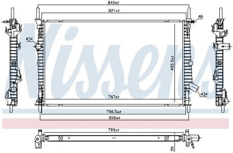 Радіатор охолодження FORD TRANSIT (TTG) (13-) 2.0 TDCi NISSENS 606537