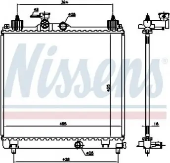 Радіатор, система охолодження двигуна NISSENS 606550