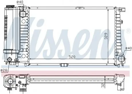 Фото 1 — Радіатор, система охолодження двигуна NISSENS (60736A) Фото Радіатор, система охолодження двигуна NISSENS (60736A) зображення 1