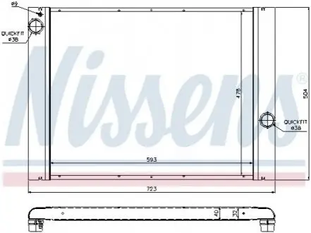 Фото Радіатор, система охолодження двигуна NISSENS (60764) зображення 1