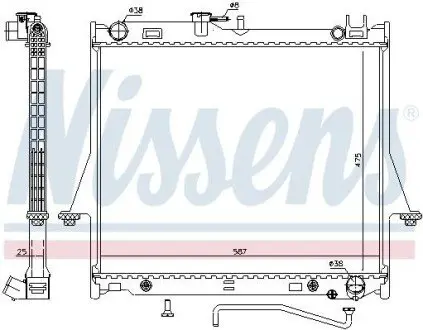 Радіатор, система охолодження двигуна NISSENS 60854 Купити в Україні