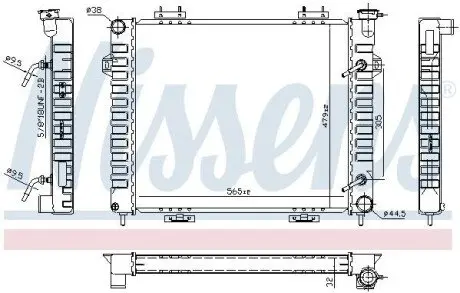 Радіатор двигуна JEEP GRAND CHEROKEE I 5.2/5.9 01.92-04.99 NISSENS 609901 Купити в Україні
