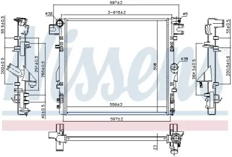 Радиатор двигателя NISSENS 61037 Купить в Украине