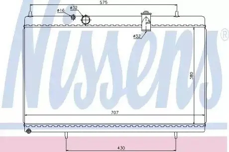 Радіатор, система охолодження двигуна NISSENS 61271 Купити в Україні