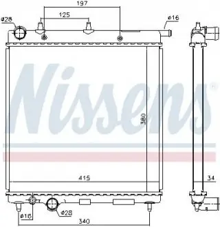 Радіатор двигуна CITROEN C3 I, C3 PLURIEL 1.4/1.4CNG 02.02 NISSENS 61279 Купити в Україні