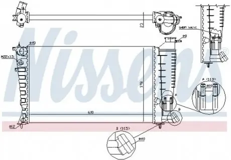 Радіатор, охолодження двигуна NISSENS 61382A