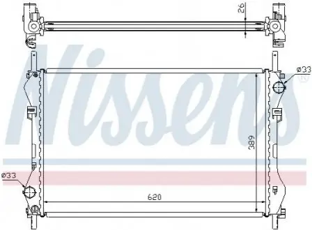 Радіатор двигуна FORD TRANSIT 2.4D 01.00-05.06 NISSENS 62044A Купити в Україні