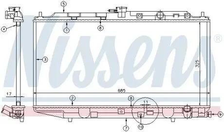 Радіатор, система охолодження двигуна NISSENS 62256