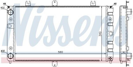 LADA Радіатор охолодження двиг. (560x340x30) PRIORA 2170 1.6 08- NISSENS 623553