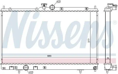 Радіатор, система охолодження двигуна NISSENS 628956 Купити в Україні
