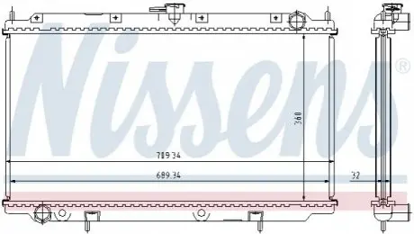 Радиатор, охлаждение двигателя NISSENS 62923A