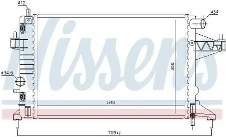 Радіатор, система охолодження двигуна NISSENS 63018