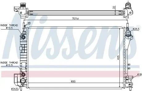 Радіатор, система охолодження двигуна NISSENS 630703 Купити в Україні