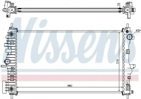 Радіатор, система охолодження двигуна NISSENS 630713