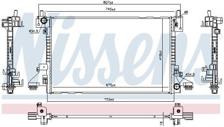 CHEVROLET Радіатор системи охолодження VOLT EV 150 11-, OPEL NISSENS 630766