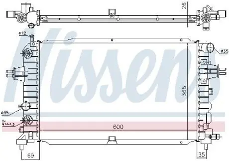 Радіатор, система охолодження двигуна NISSENS 630768 Купити в Україні