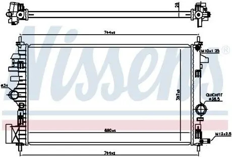 Радіатор, система охолодження двигуна NISSENS 630773