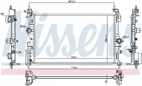 Радіатор, система охолодження двигуна NISSENS 630785