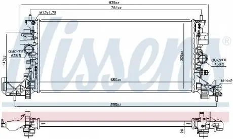 Радиатор охлаждения NISSENS 630797 Купить в Украине