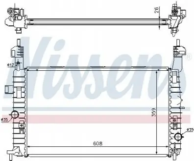 Радіатор, система охолодження двигуна NISSENS 63087A