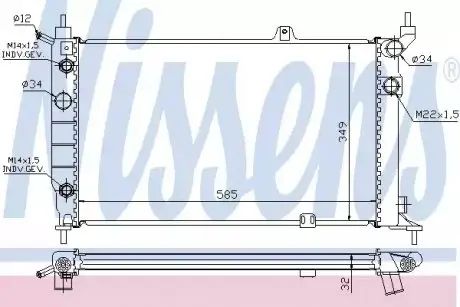 Радіатор, система охолодження двигуна NISSENS 63253A Купити в Україні