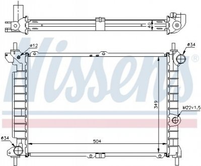 OPEL Радіатор охолодження двиг. ASTRA F 1,7 TD NISSENS 63291A (фото 1)